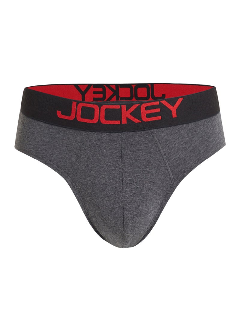 JOCKEY Contrast Band Briefs Charcoal Melange - Image 1