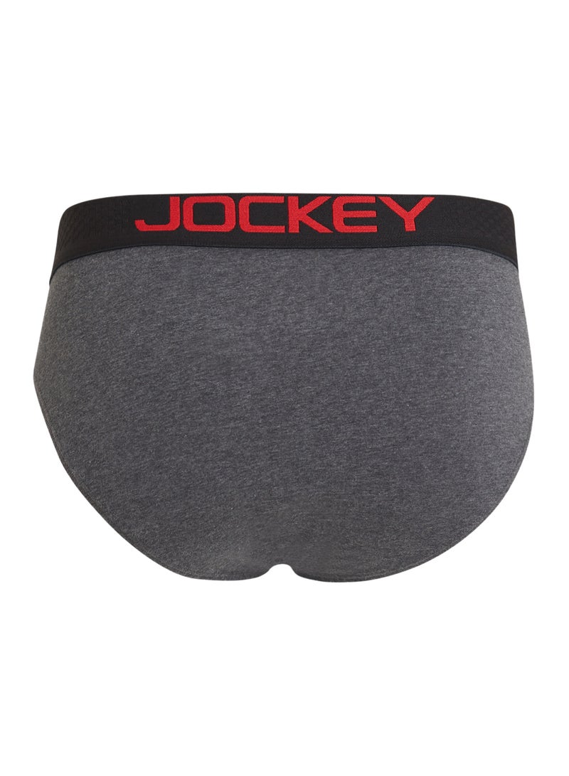 JOCKEY Contrast Band Briefs Charcoal Melange - Image 2