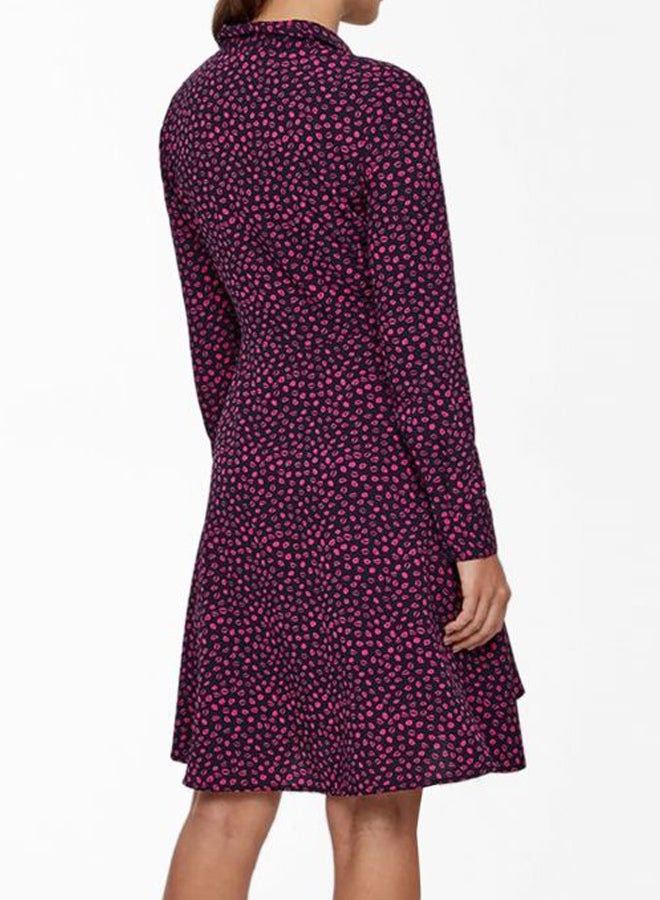 VERO MODA - Printed Mini Shirt Long Sleeves Dress Night Sky - Image 1
