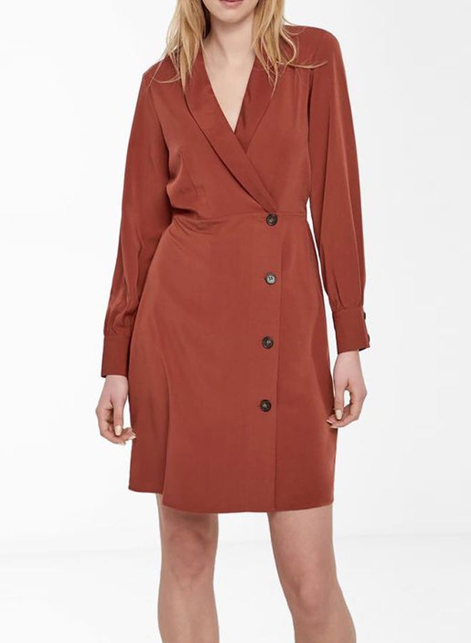 VERO MODA - Silky Shirt-Dress Henna - Image 1