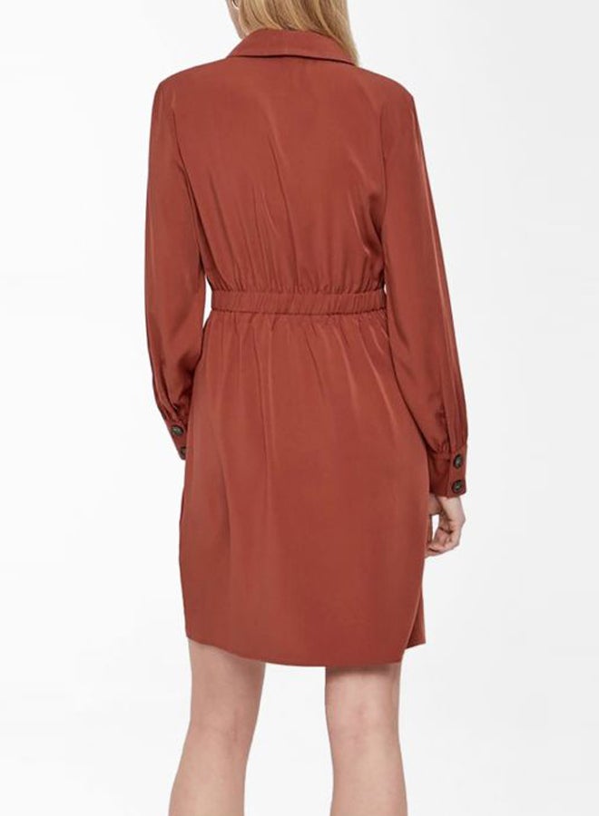 VERO MODA - Silky Shirt-Dress Henna - Image 1