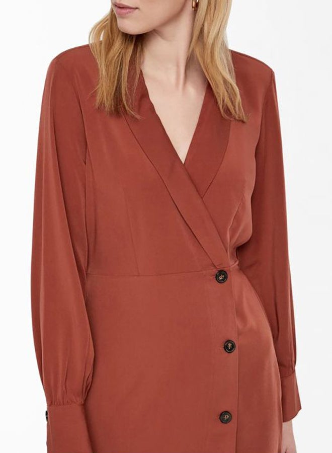 VERO MODA - Silky Shirt-Dress Henna - Image 1
