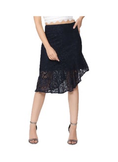 Lace Design Skirt Blue