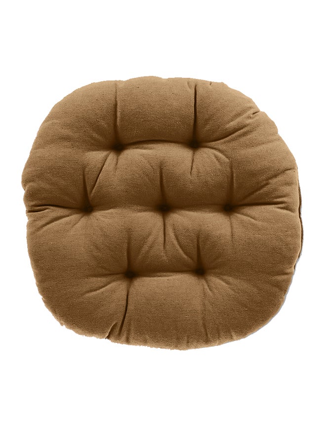 REGAL IN HOUSE Thick Quilted Cushion velvet Brown 37x38cm  - Image 1