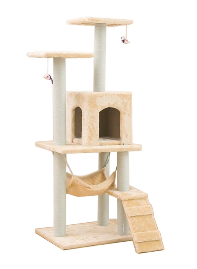 سيمو منزل للقطة بتصميم برجي على شكل شجرة بيج / رمادي 125Ø³Ù†ØªÙŠÙ…ØªØ± - Image 1