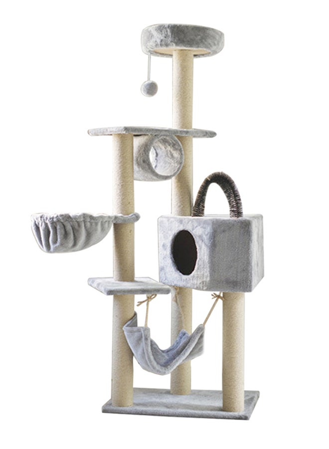 Seemo - Cat Tree Tower House Grey/Beige 160centimeter - Image 1