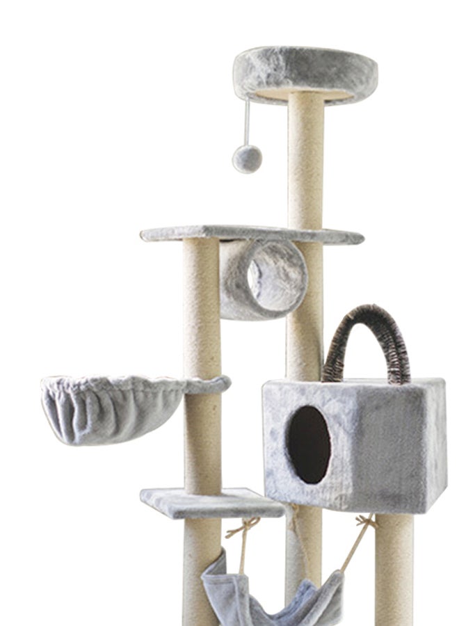 Seemo - Cat Tree Tower House Grey/Beige 160centimeter - Image 1