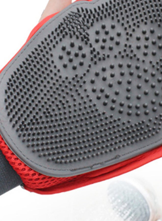 Pet Hair Remover Glove Red/Grey - Image 2