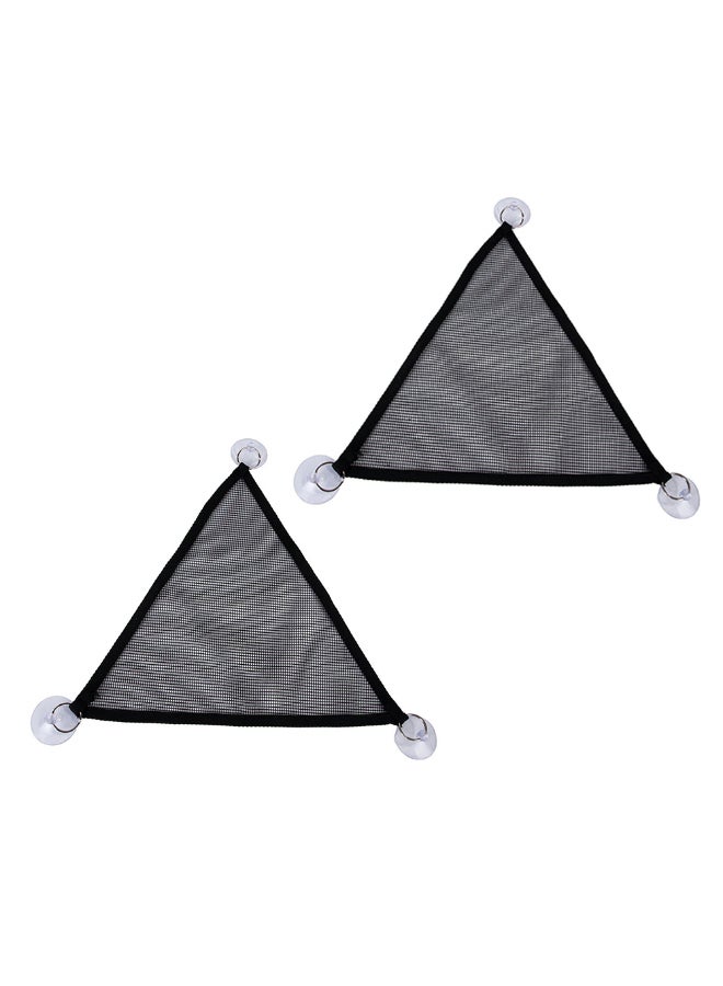 Generic 2-Piece Pet Hammock Hanging Triangular Swing Net Bed Set Black  - Image 1