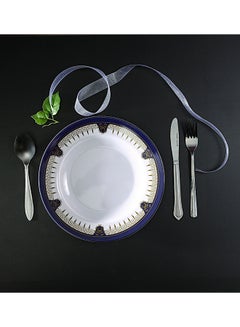 Royalford Soup Plate Blue/White/Gold 10inch  - Image 5