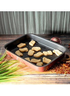 Royalford Non-Stick Rectangle Baking Tray Aluminium Alloy 32Cm Durable Non-Stick Coating For Easy Food Release And Cleanup Multicolor  - Image 1