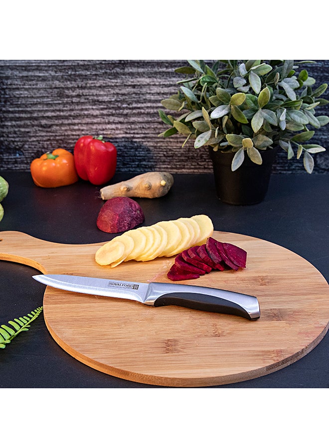 Royalford - Utility Knife Premium-Grade Extra-Sharp Ss Blade With Convenient Ss+Abs Handle Silver/Black 5inch - Image 1
