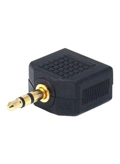 Monoprice Stereo Plug To Stereo Jack Splitter Adapter Black/Gold 