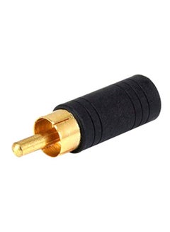 Monoprice RCA Plug To 3.5 mm Stereo Jack Adapter Black/Gold 