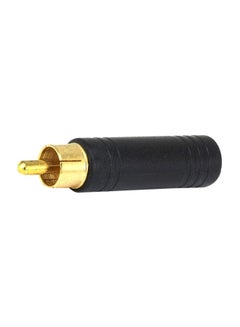 Monoprice 2-Piece Gold Plated RCA Plug To Mono Jack Adapters Black/Gold  - Image 1