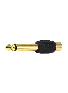 Monoprice 2-Piece Mono Plug To RCA Jack Gold Plated Adapter Gold/Black  - Image 1