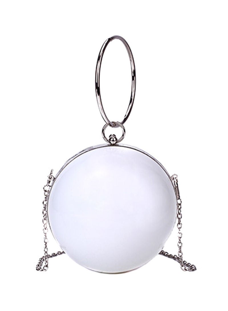 Fashionable Handbag White/Silver