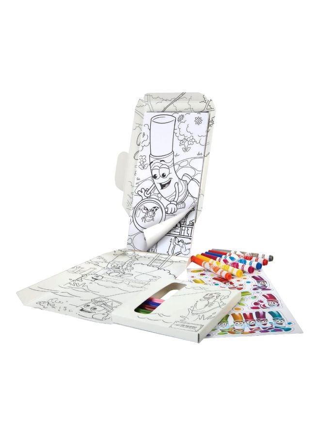 كرايولا طقم أقلام ماركر كلوب هاوس مع دفتر تلوين من 12 قطعة طراز 5714 أحمر / أخضر / أزرق - Image 1