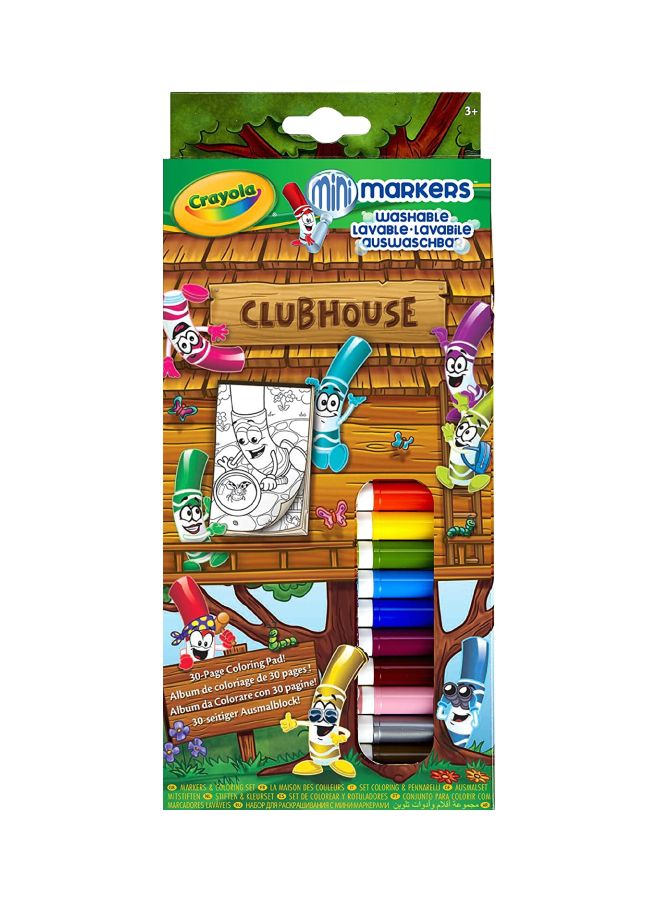 كرايولا طقم أقلام ماركر كلوب هاوس مع دفتر تلوين من 12 قطعة طراز 5714 أحمر / أخضر / أزرق - Image 2