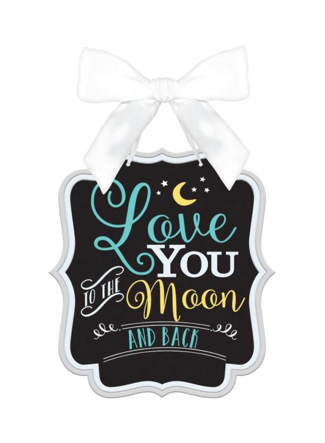 Amscan Love You Moon Printed Baby Shower Ribbon Bow Hanger 14x9inch - Image 1