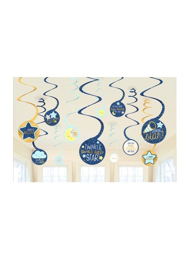 Amscan 12-Piece Twinkle Little Star Spiral Decoration - Image 2