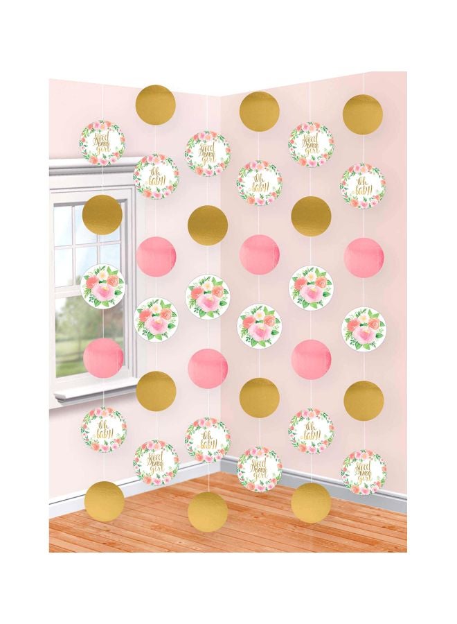 Amscan Floral Baby Girl Printed Decorative Hanging Strings