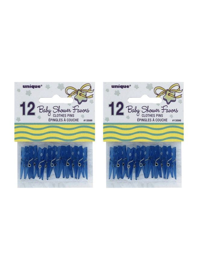 Amscan BLUE CLOTHESPIN BABY SHOWER FAVORS, 24PCS 3cm - Image 2