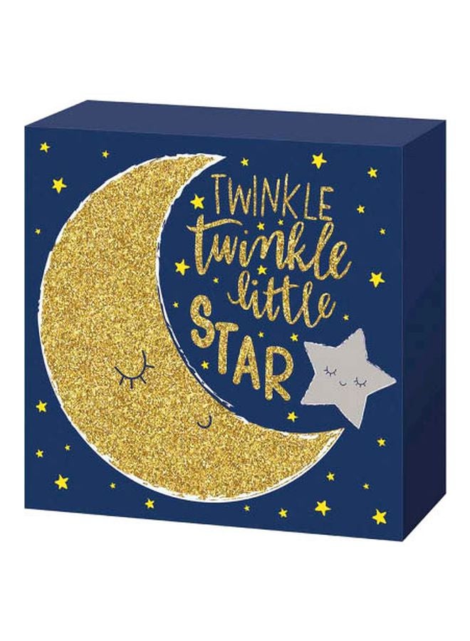 Amscan Twinkle Little Star Standing Square Plate 7.5x7.5inch - Image 1
