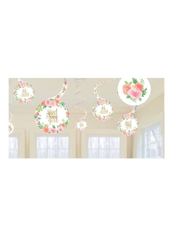 Amscan Gender Reveal Floral Spiral Decoration Banners - Image 2