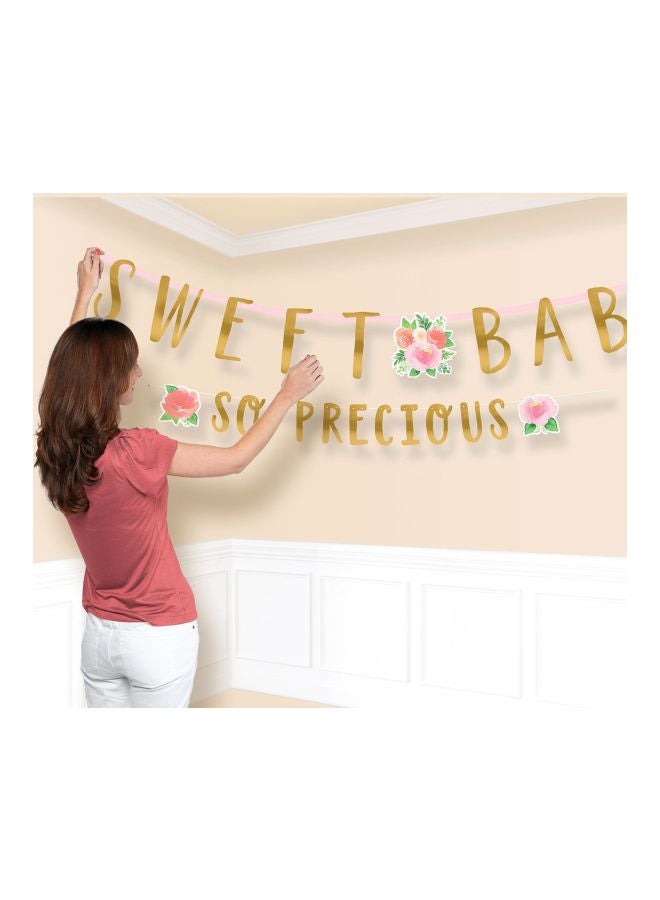 Amscan 2-Piece Floral Jumbo Letter Banners Set - Image 2