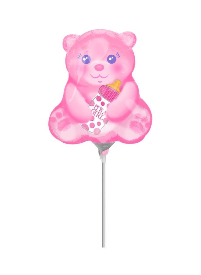 Anagram Bear Shaped It's A Girl Printed Foil Balloon - Image 1