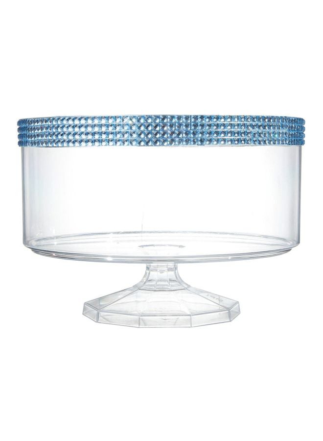 Amscan CLEAR PLASTIC SMALL TRIFLE CONTAINER WITH BLUE GEMS 6.1 x 6.1 x 4.5inch - Image 1