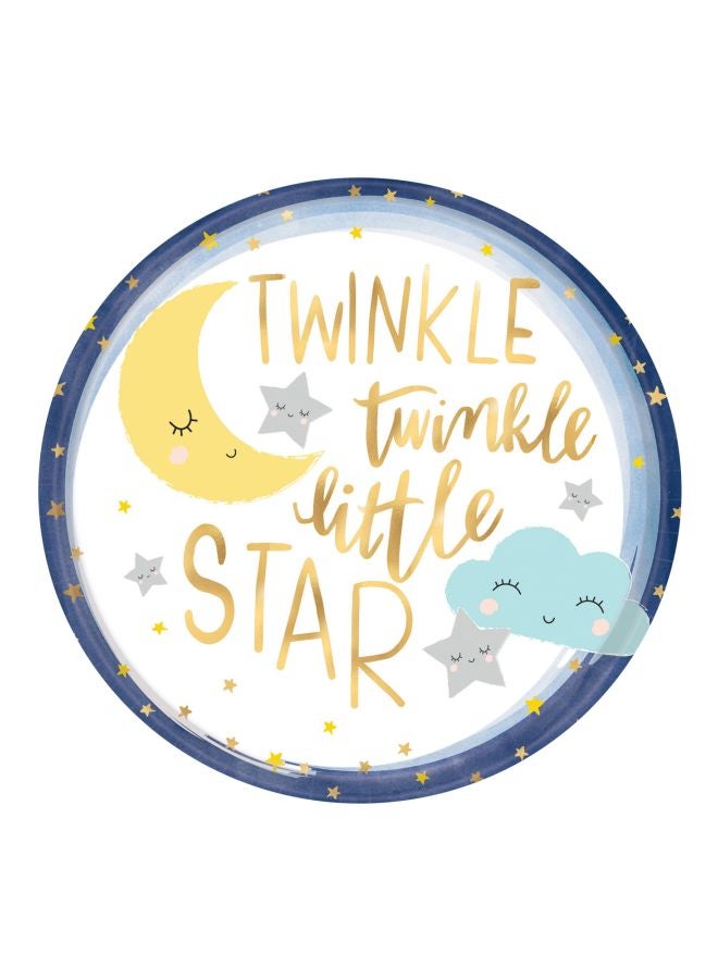 Amscan 8-Piece Twinkle Little Star Metallic Paper Plates 10.5inch - Image 2