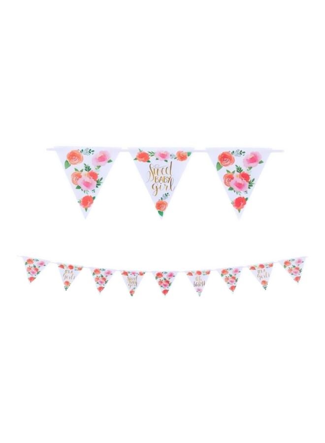 أمسكان لافتة مثلثة الشكل بتصميم زهور 15x7x6بوصة - Image 1