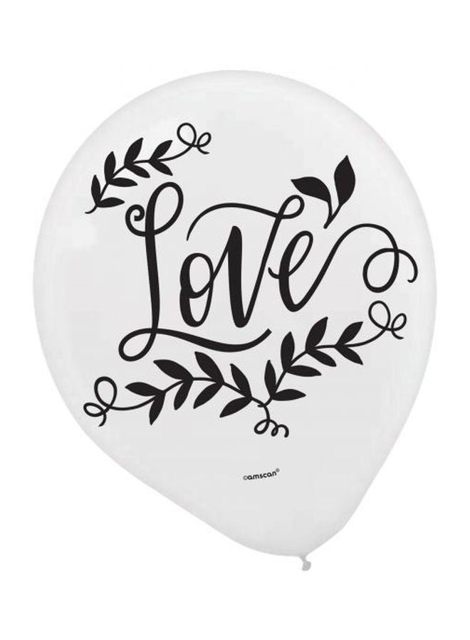 Amscan 15-Piece Love And Leaves Printed Balloons 12inch - Image 3
