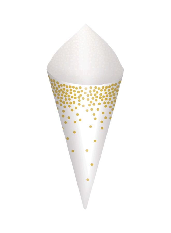 Amscan 42-Piece Polka Dotted Snack Cones With Tray 140249 - Image 1