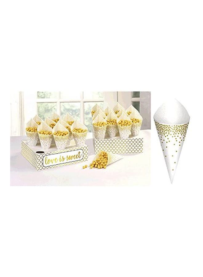Amscan 42-Piece Polka Dotted Snack Cones With Tray 140249 - Image 2