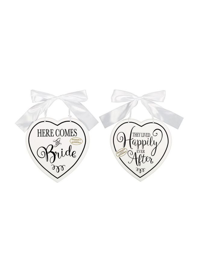 أمسكان لافتات حفلات الزفاف مزينة بطبعة من قطعتين - Image 1