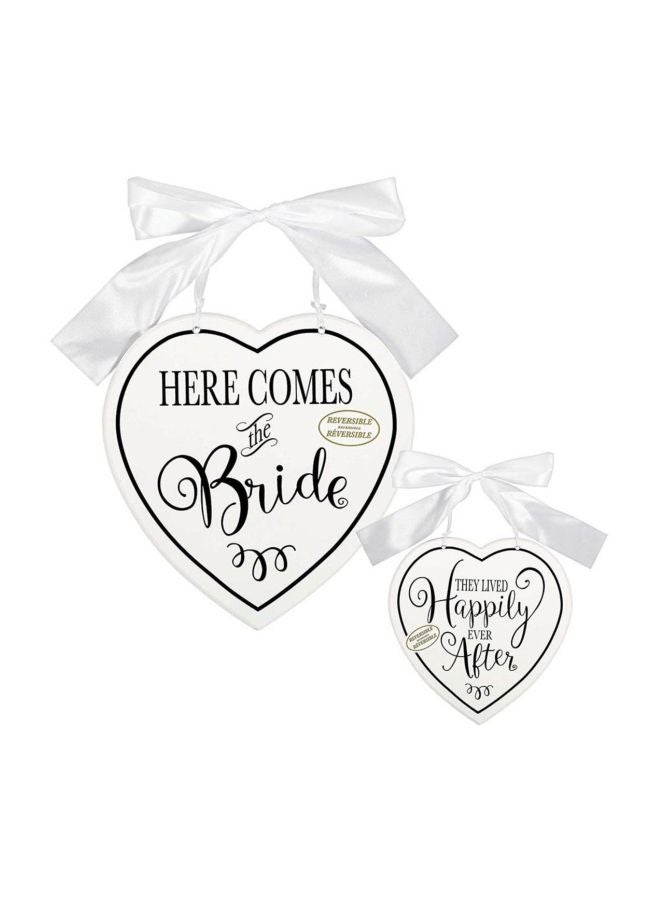 أمسكان لافتات حفلات الزفاف مزينة بطبعة من قطعتين - Image 2