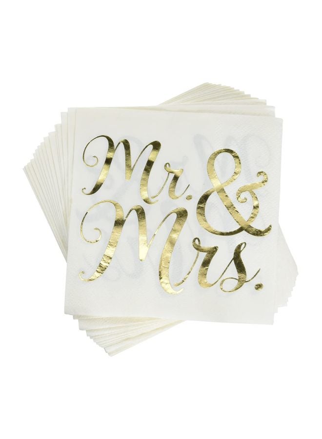 Amscan Pack Of Mr And Mrs Printed Beverage Napkins - Image 1