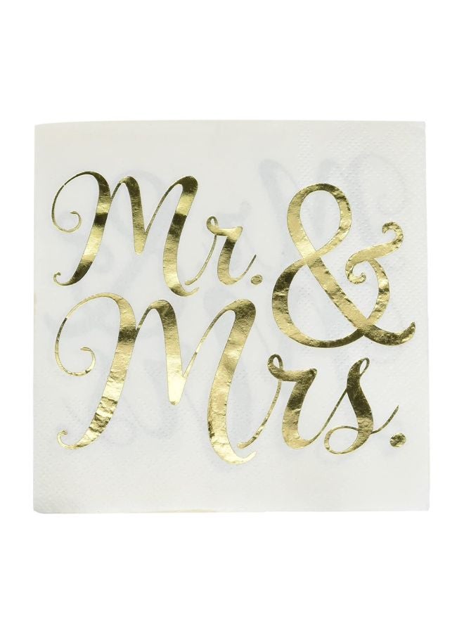 Amscan Pack Of Mr And Mrs Printed Beverage Napkins - Image 2