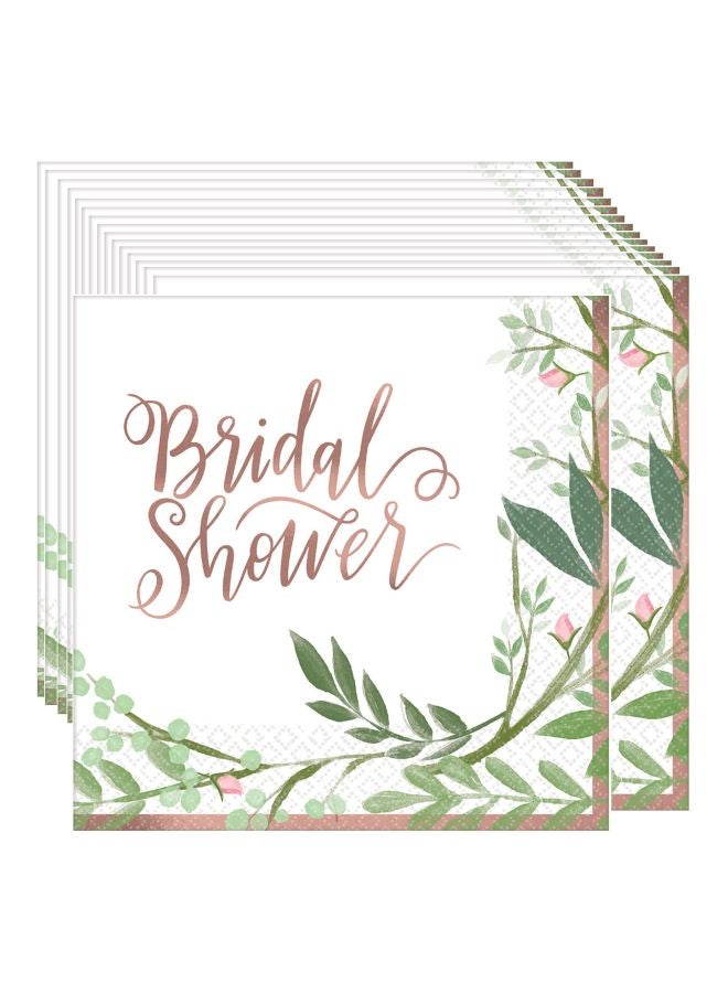 أمسكان مناديل للمشروبات بطبعة أوراق الشجر من 16 قطعة طراز 502143 25سم - Image 1