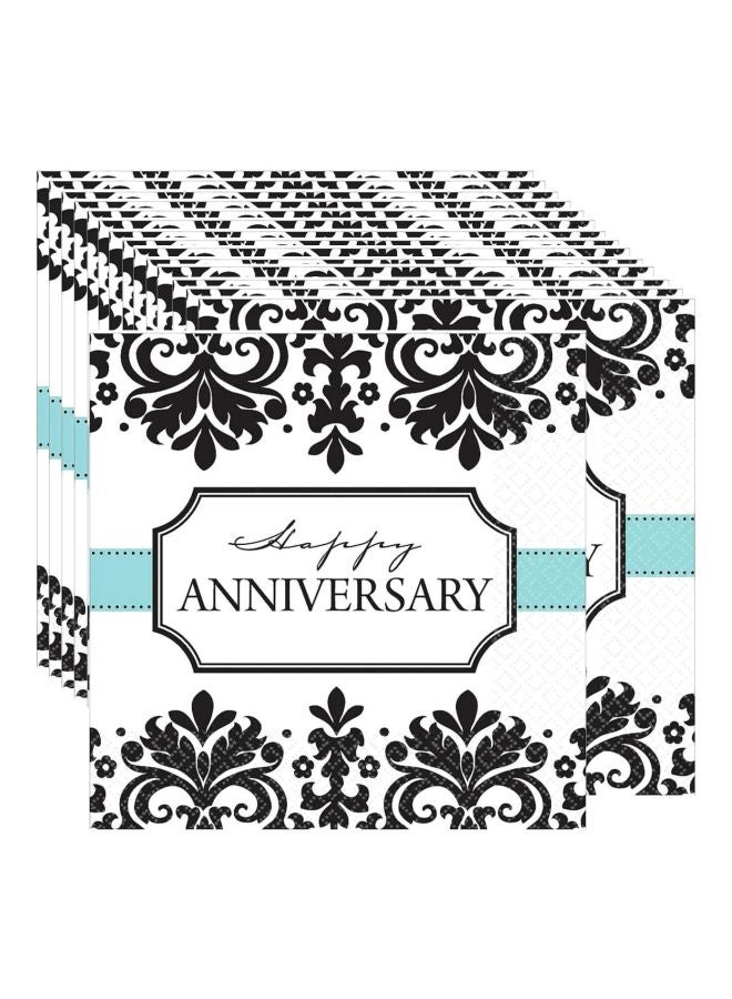 Amscan 16-Piece Happy Anniversary Printed Lunch Tissues 519461  - Image 1