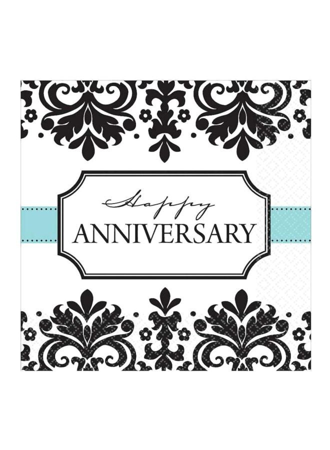 Amscan 16-Piece Happy Anniversary Printed Lunch Tissues 519461  - Image 2