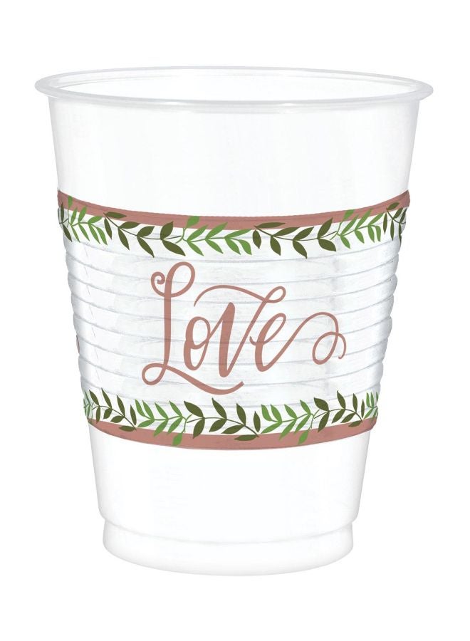 Amscan 25-Piece Love And Leaves Plastic Cup Set - Image 2