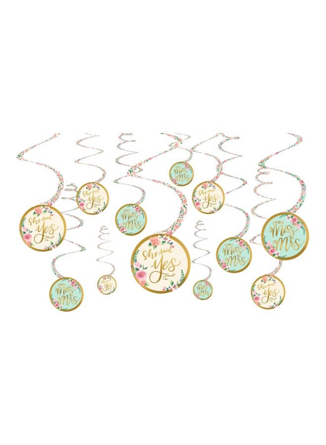 Amscan 12-Piece Mint To Be Spiral Decoration Set 61cm - Image 1