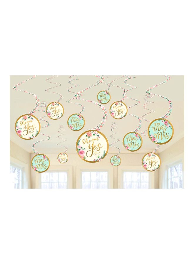 Amscan 12-Piece Mint To Be Spiral Decoration Set 61cm - Image 2