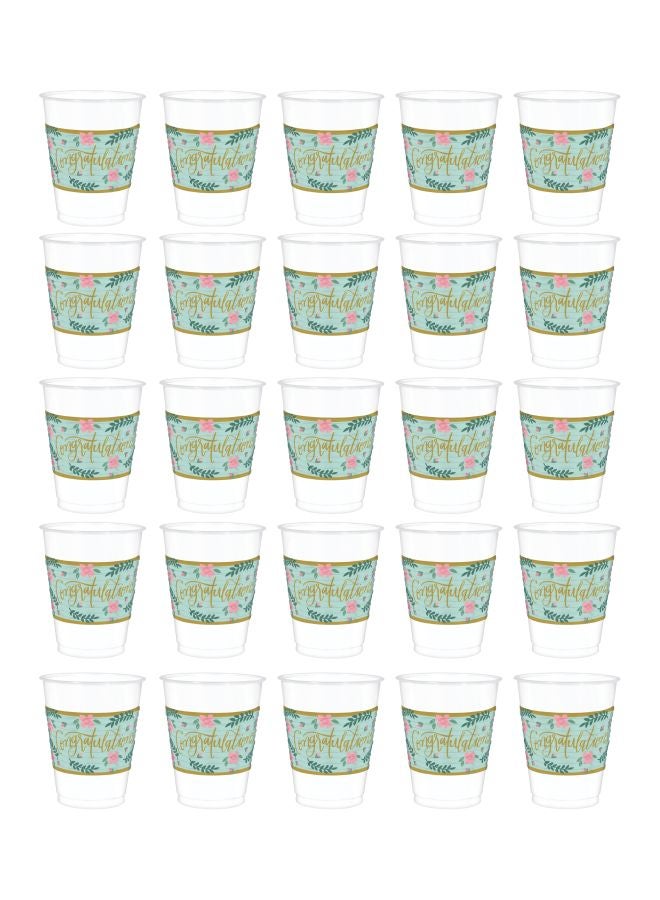 Amscan 25-Piece Congratulations Plastic Cup Set 420157 - Image 1