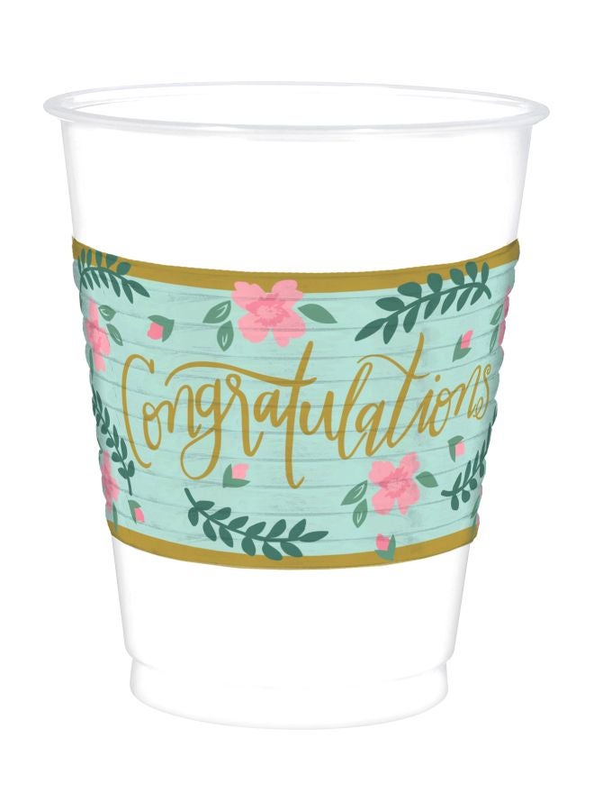 Amscan 25-Piece Congratulations Plastic Cup Set 420157 - Image 2