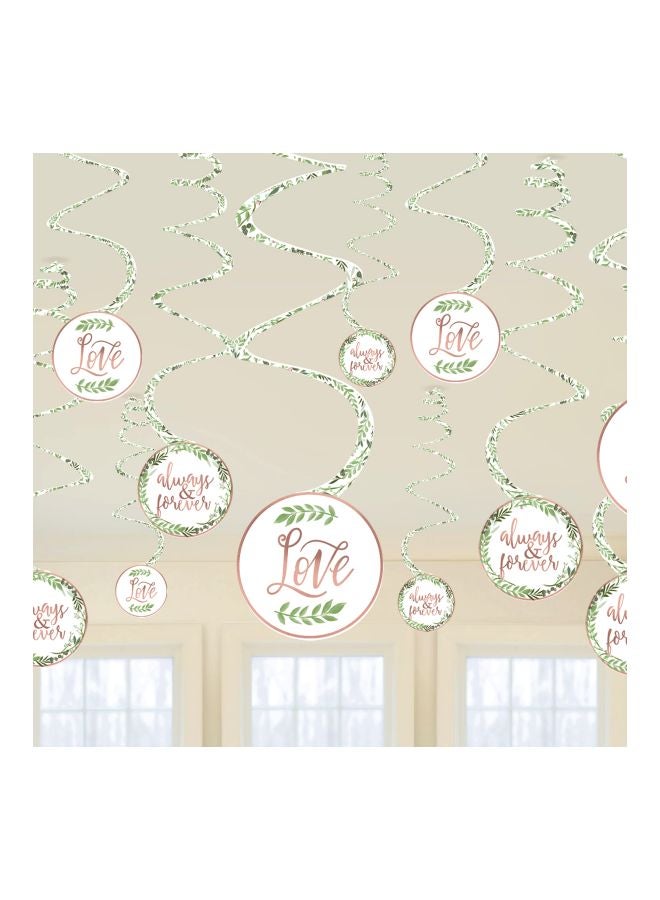 Amscan 12-Piece Love And Leaves Spiral Decoration Set - Image 2
